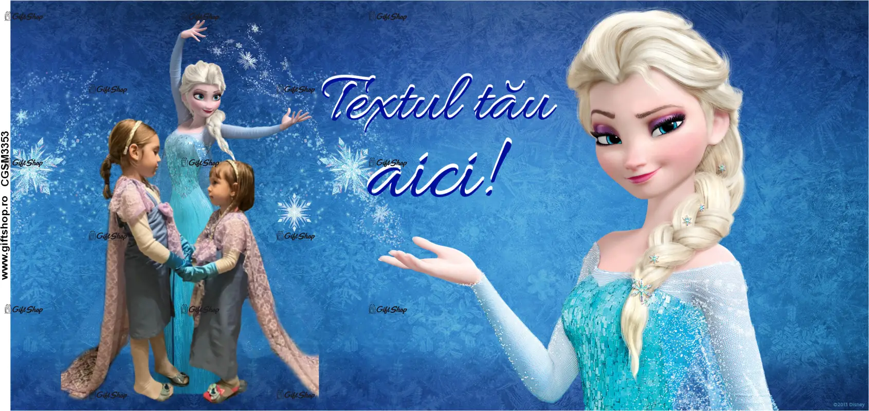 Elsa, frozen, cana personalizata cu poza si text, 330ml, model 3353